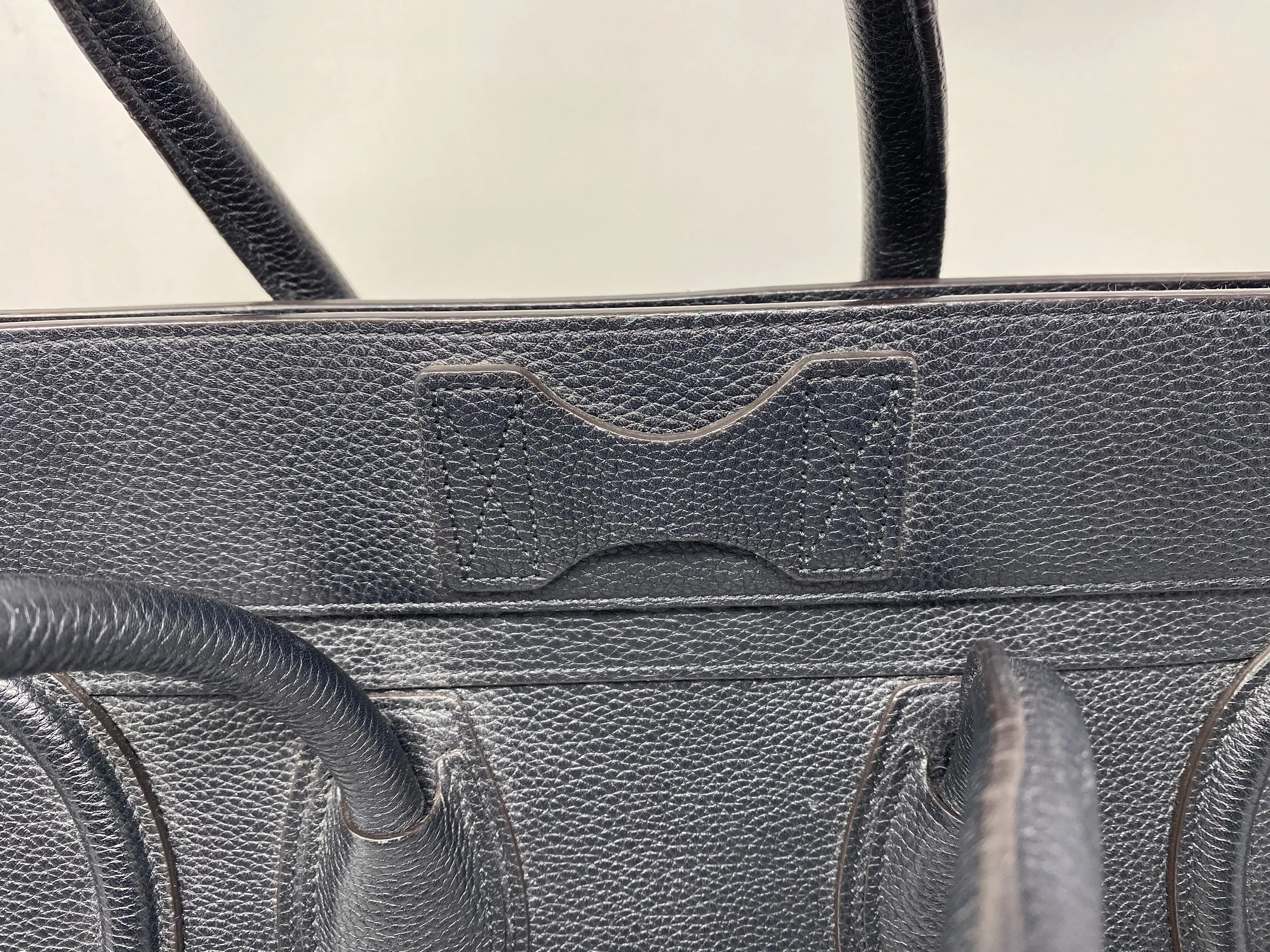 Celine Black Drummed Calfskin Mini Luggage Handbag
