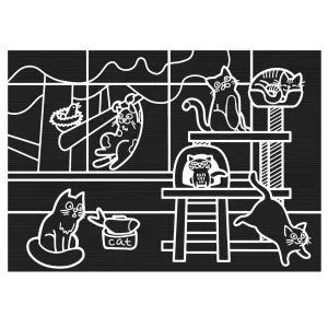 Chalkboard Placemat- Cats