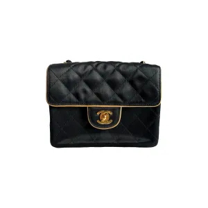 Chanel Black Satin Flap Bag