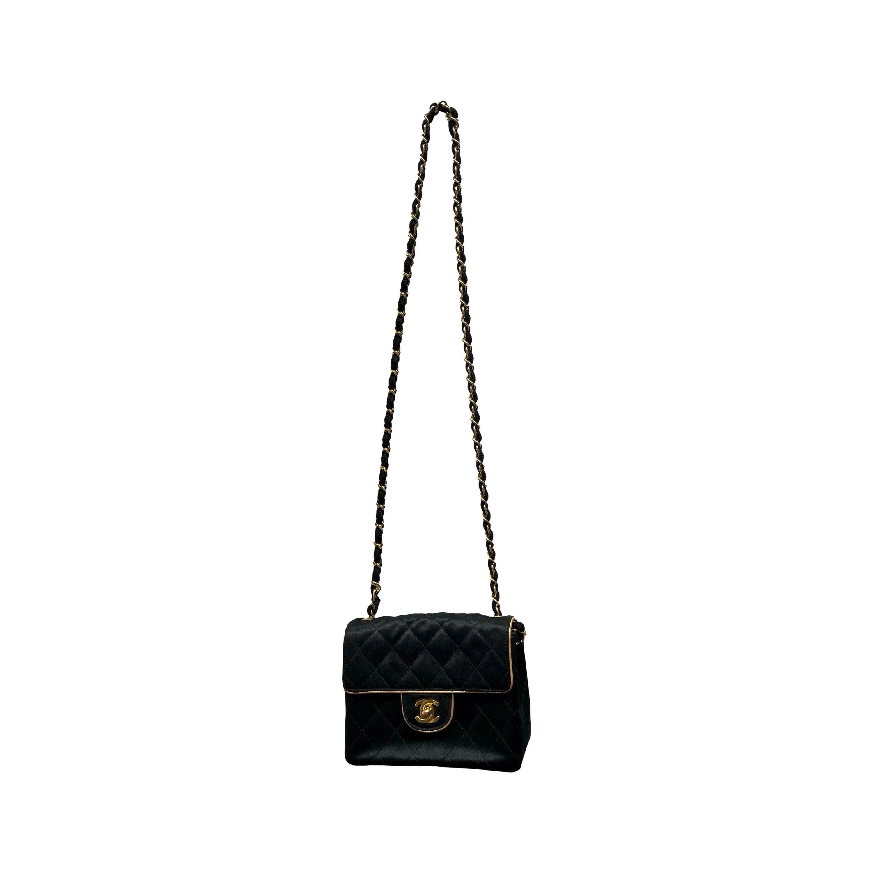 Chanel Black Satin Flap Bag