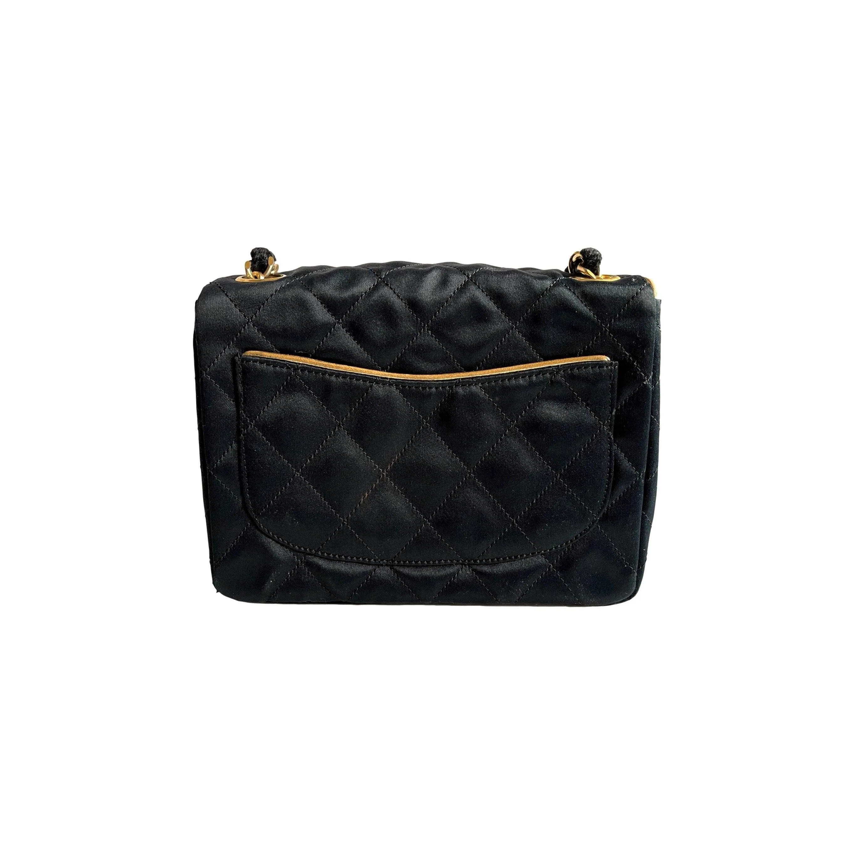Chanel Black Satin Flap Bag