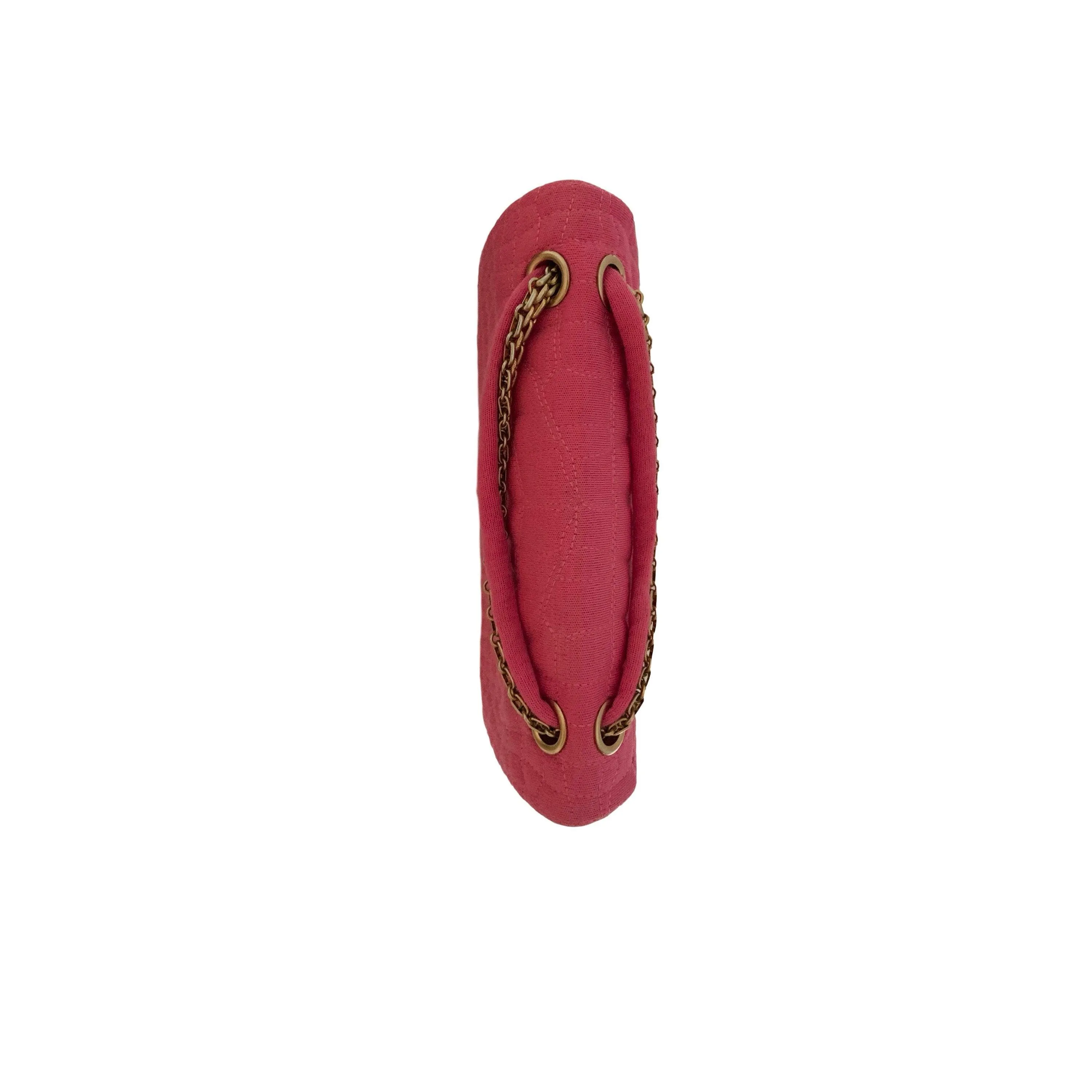 Chanel Pink Embroidered Reptile Flap Bag
