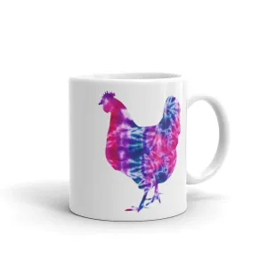 Chicken Silhouette Tie Dye Pink Mug