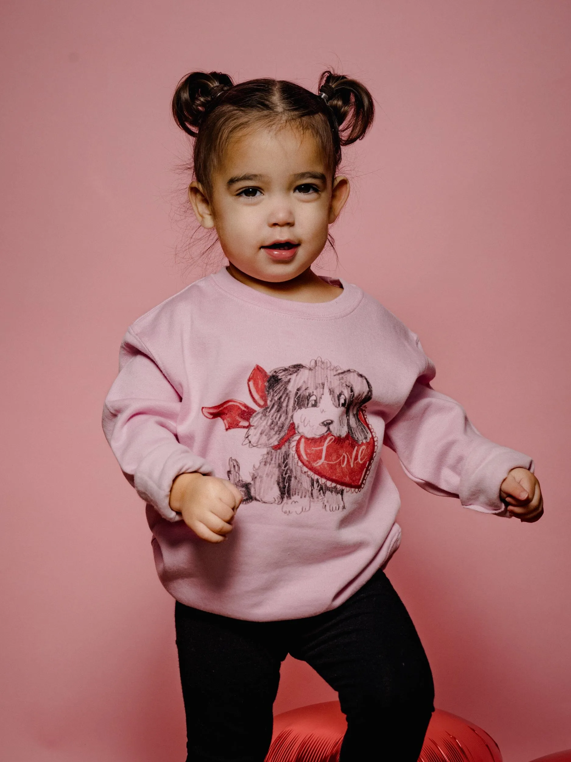 Children's Puppy Love Pink Sweatshirt