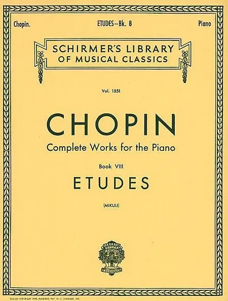 Chopin - Etudes Book VIII Complete Works for the piano
