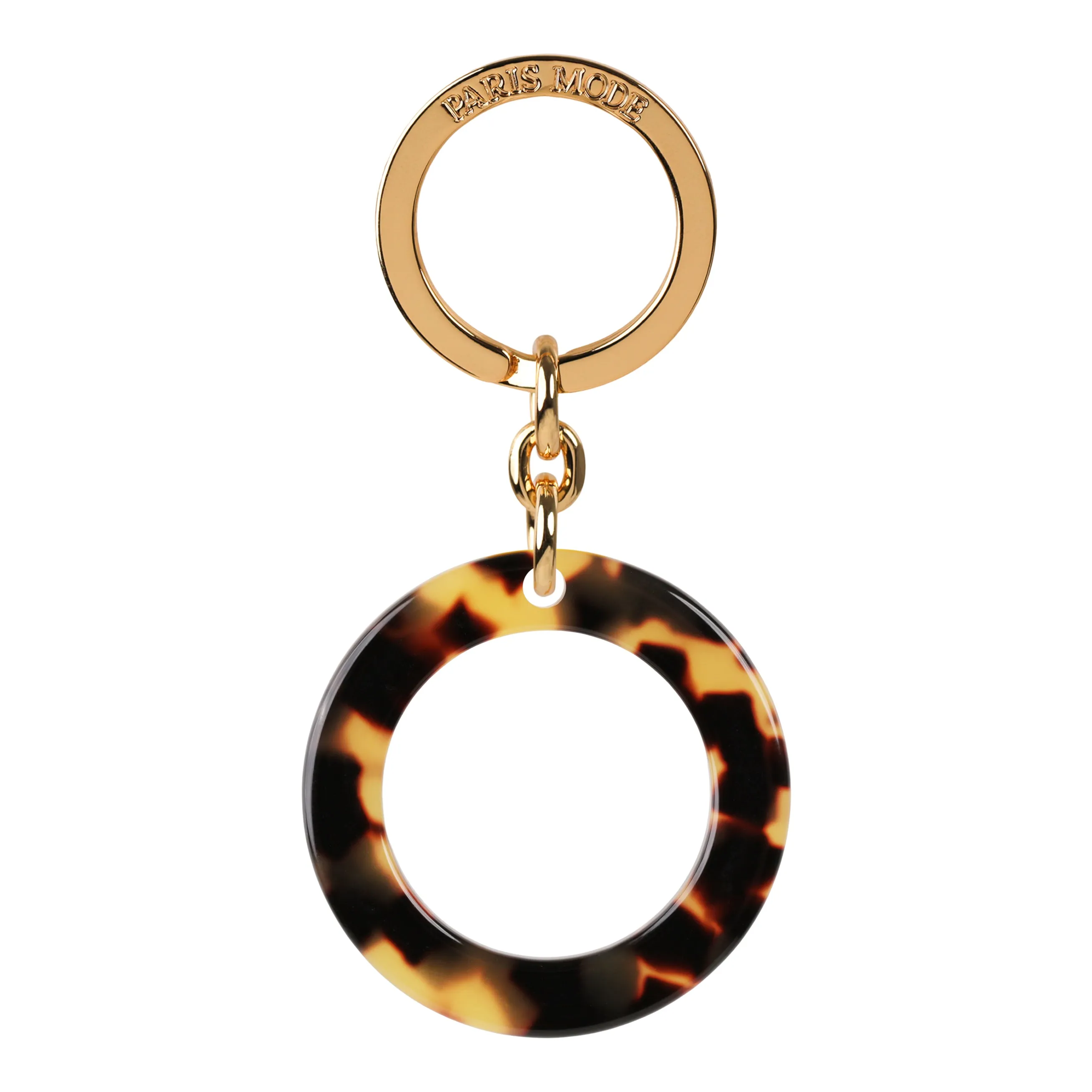 Circle Dark Tortoiseshell Keyring