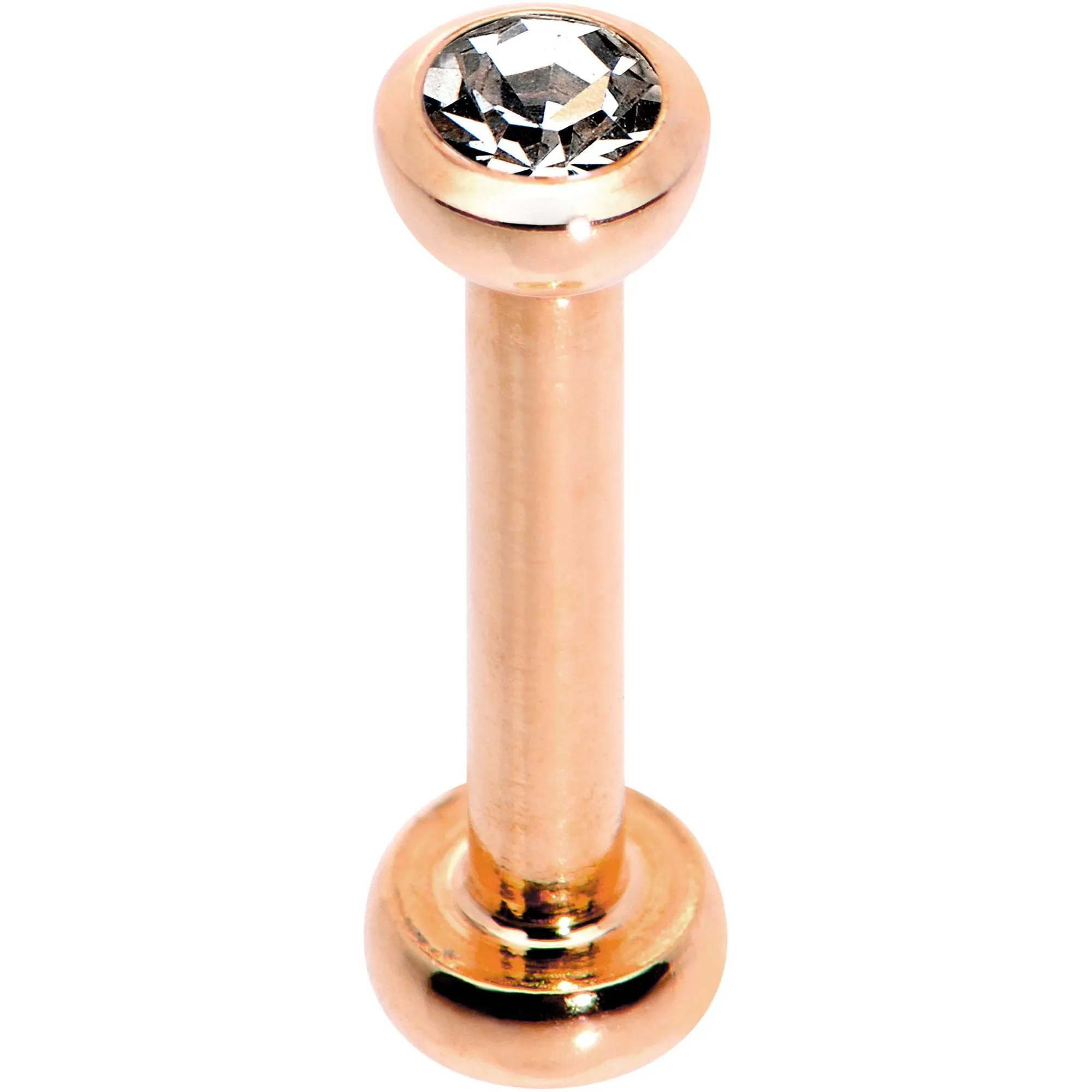 Clear 2mm Gem Rose Gold Tone Internally Threaded Cartilage Earring