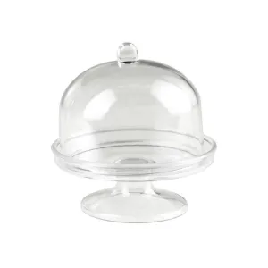 Clear Acrylic Mini Oval Cake Stand, 3-Inch, 3 Piece