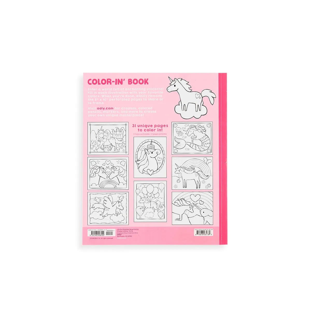 Color-in' Book- Enchanting Unicorns