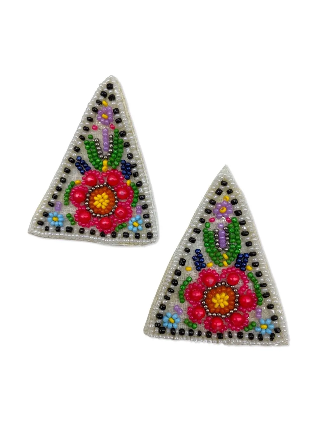 Colourful Beaded Flower Earrings