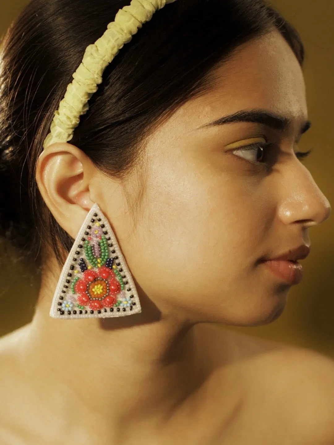 Colourful Beaded Flower Earrings