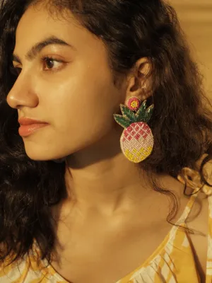 Colourful Beaded Pineapple Earrings