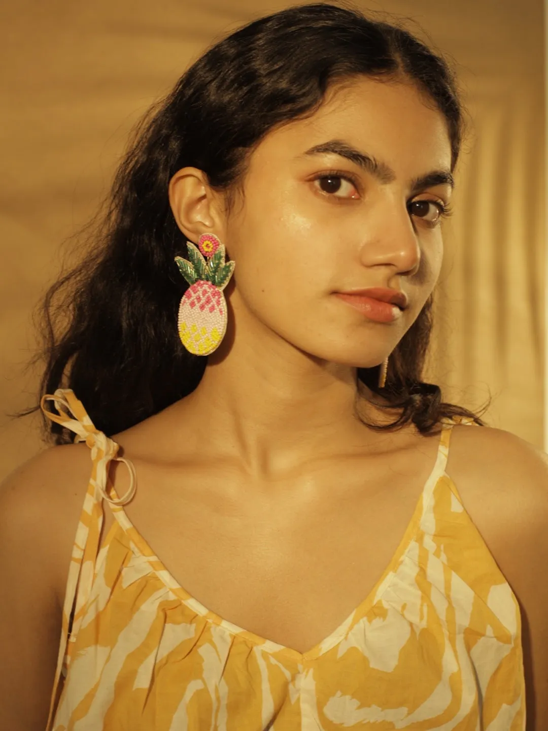 Colourful Beaded Pineapple Earrings