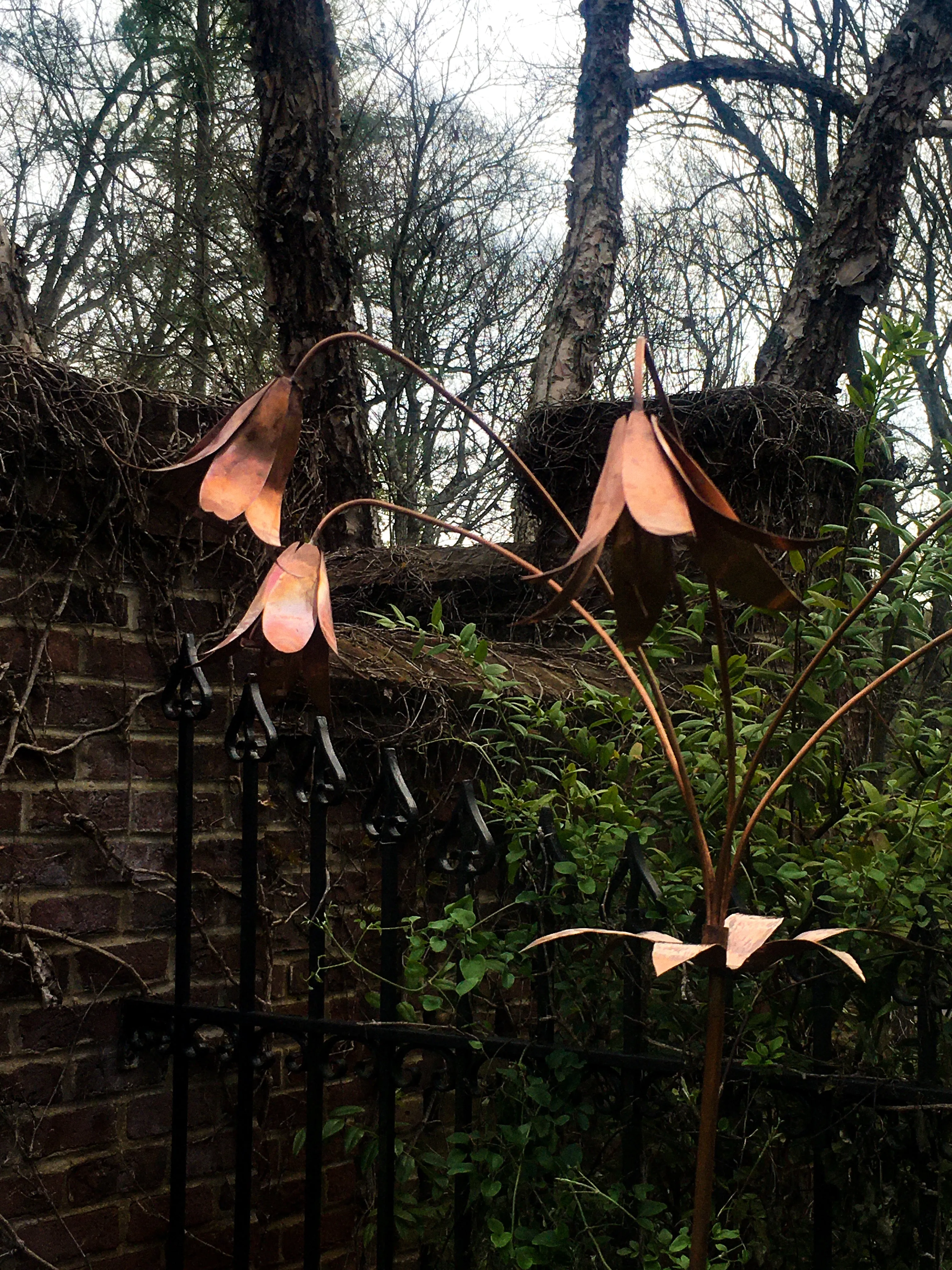 Copper Lily Sculpture