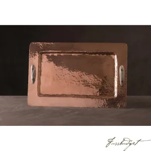 Copper Rectangular Tray with Antler Handles