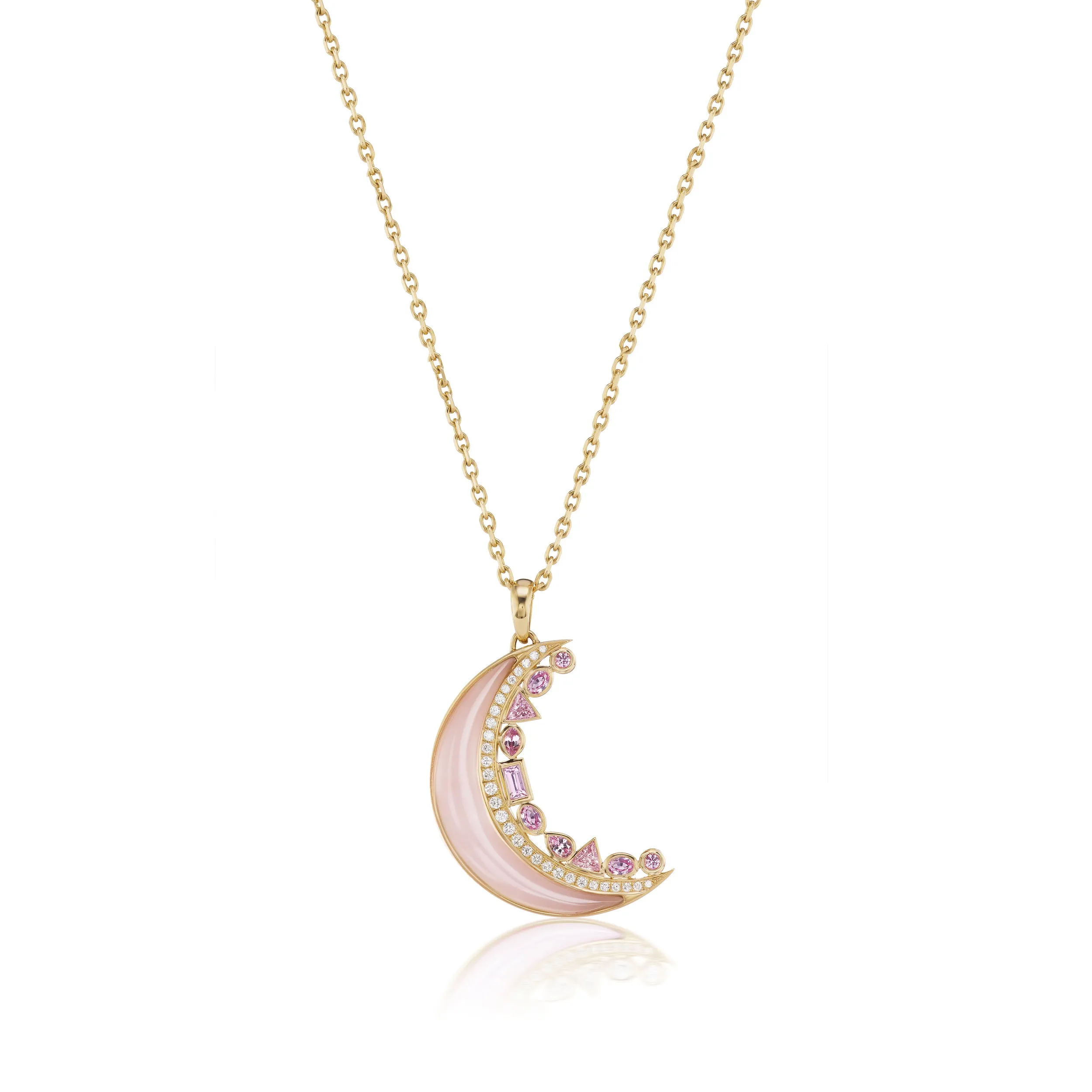 Crescent Moon Inlay Pendant