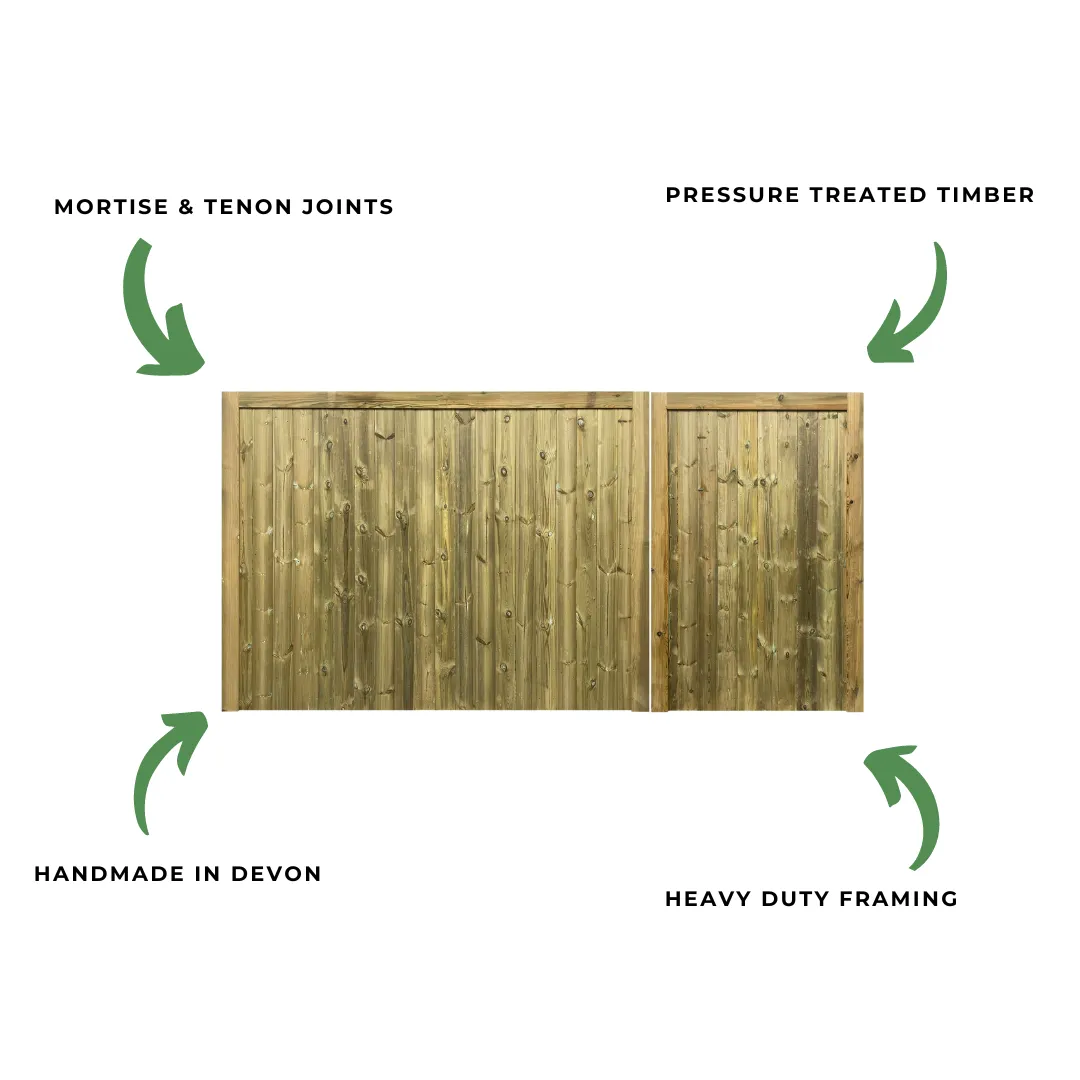Croyde Mortise & Tenon 3/4 Split T&G Entrance Gate (Pair)