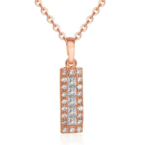 Crystal & Cubic Zirconia Card Pendant Necklace
