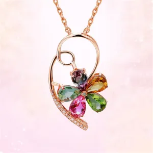 Crystal & Cubic Zirconia Clover Pendant Necklace