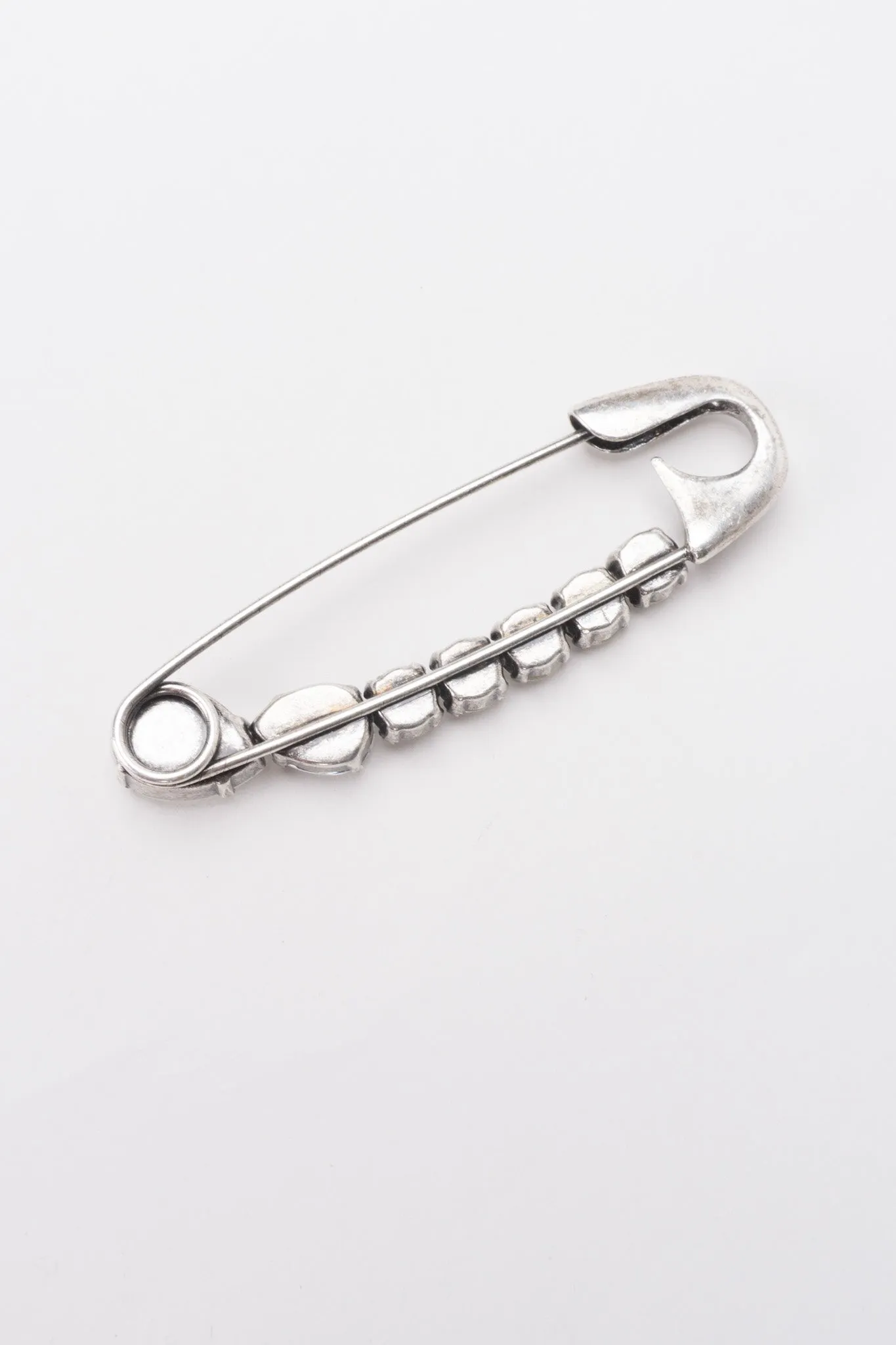 Crystal Embellished Safety Pin Brooch
