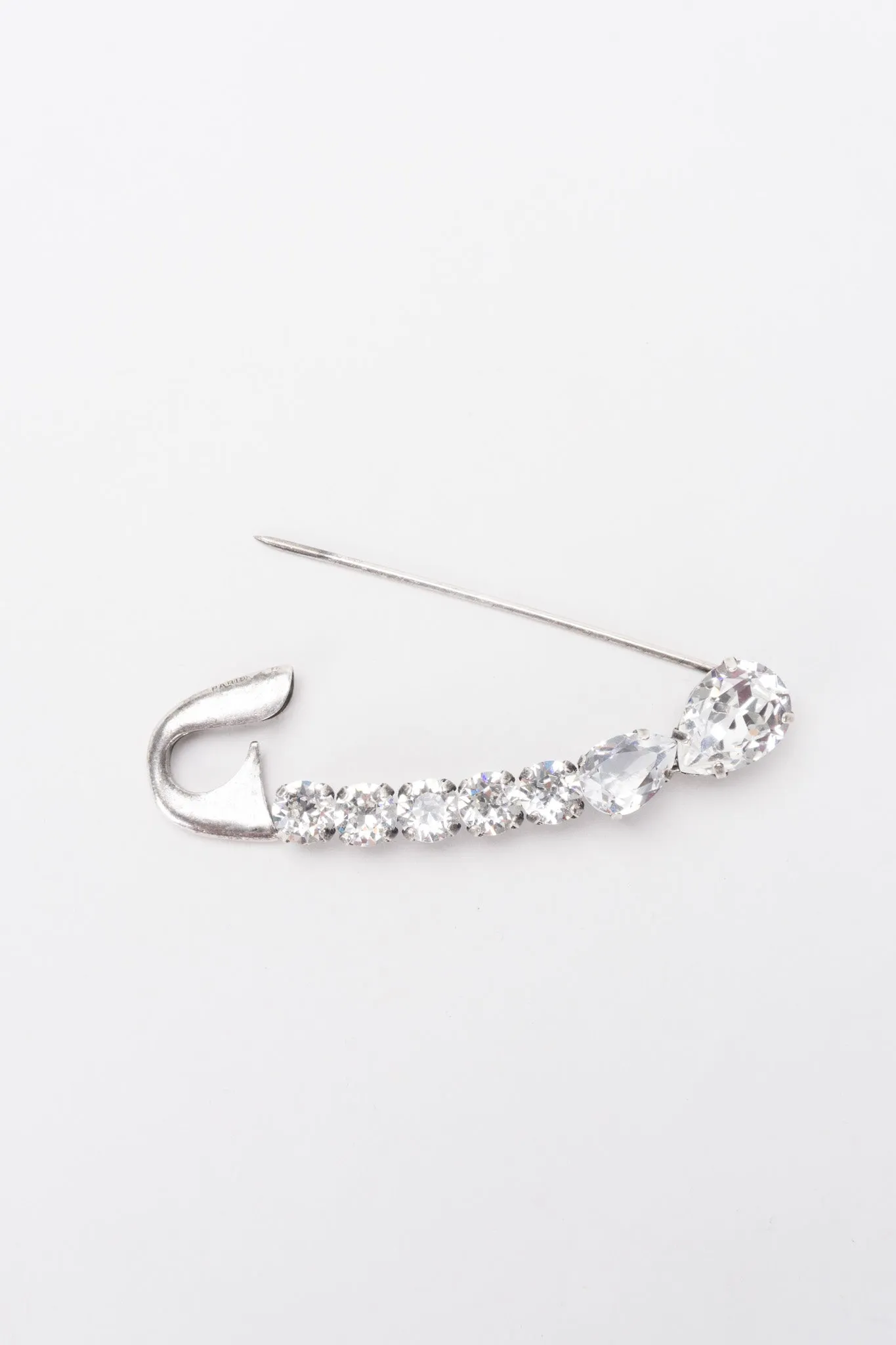 Crystal Embellished Safety Pin Brooch