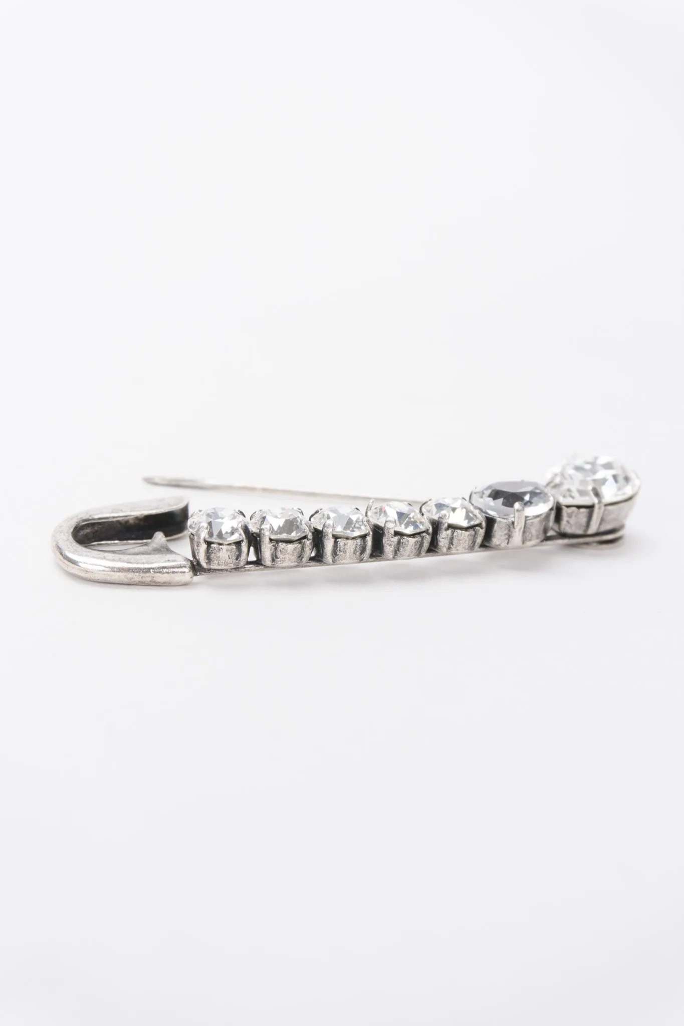 Crystal Embellished Safety Pin Brooch
