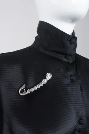 Crystal Embellished Safety Pin Brooch