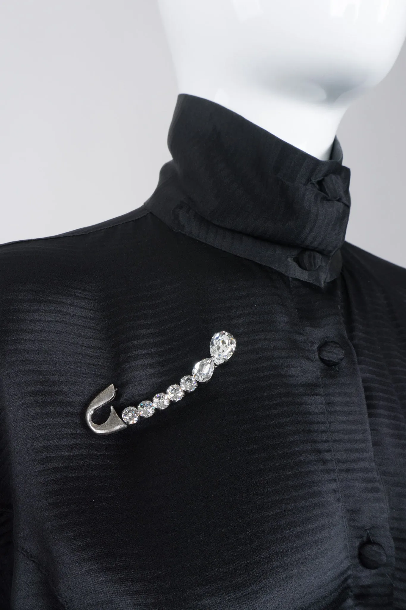 Crystal Embellished Safety Pin Brooch