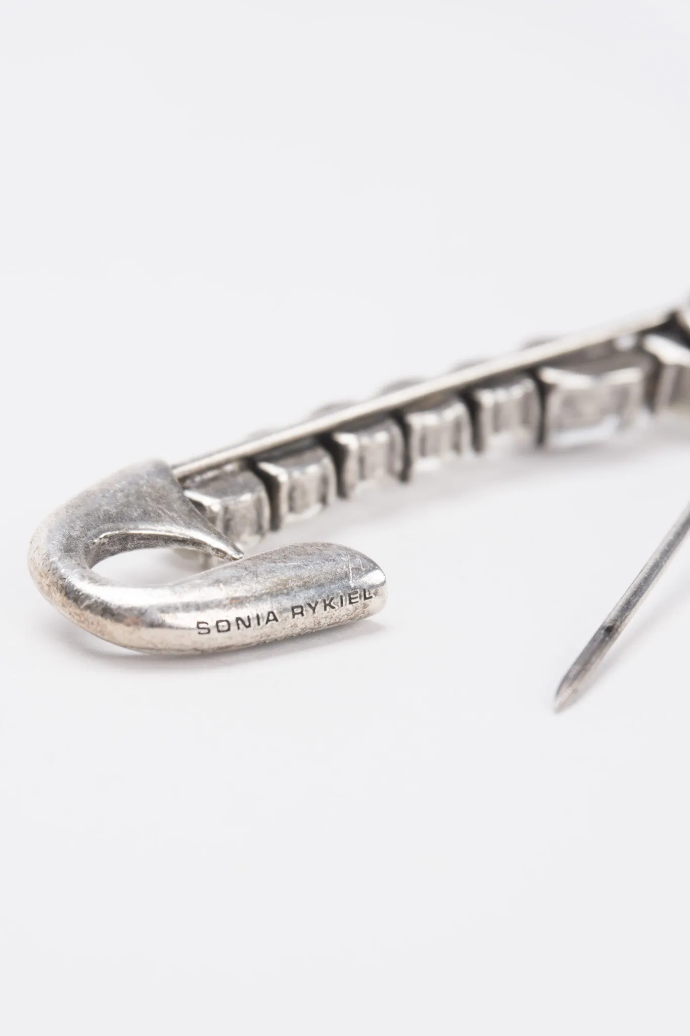 Crystal Embellished Safety Pin Brooch