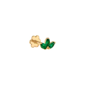 CZ Colored Marquise Threaded Stud Earring 14K