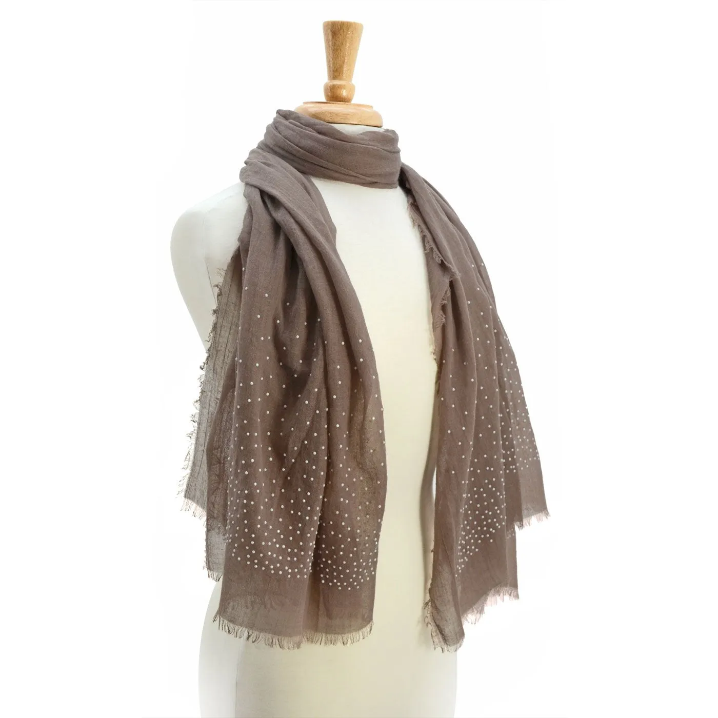 Dacia Solid Embellished Scarf