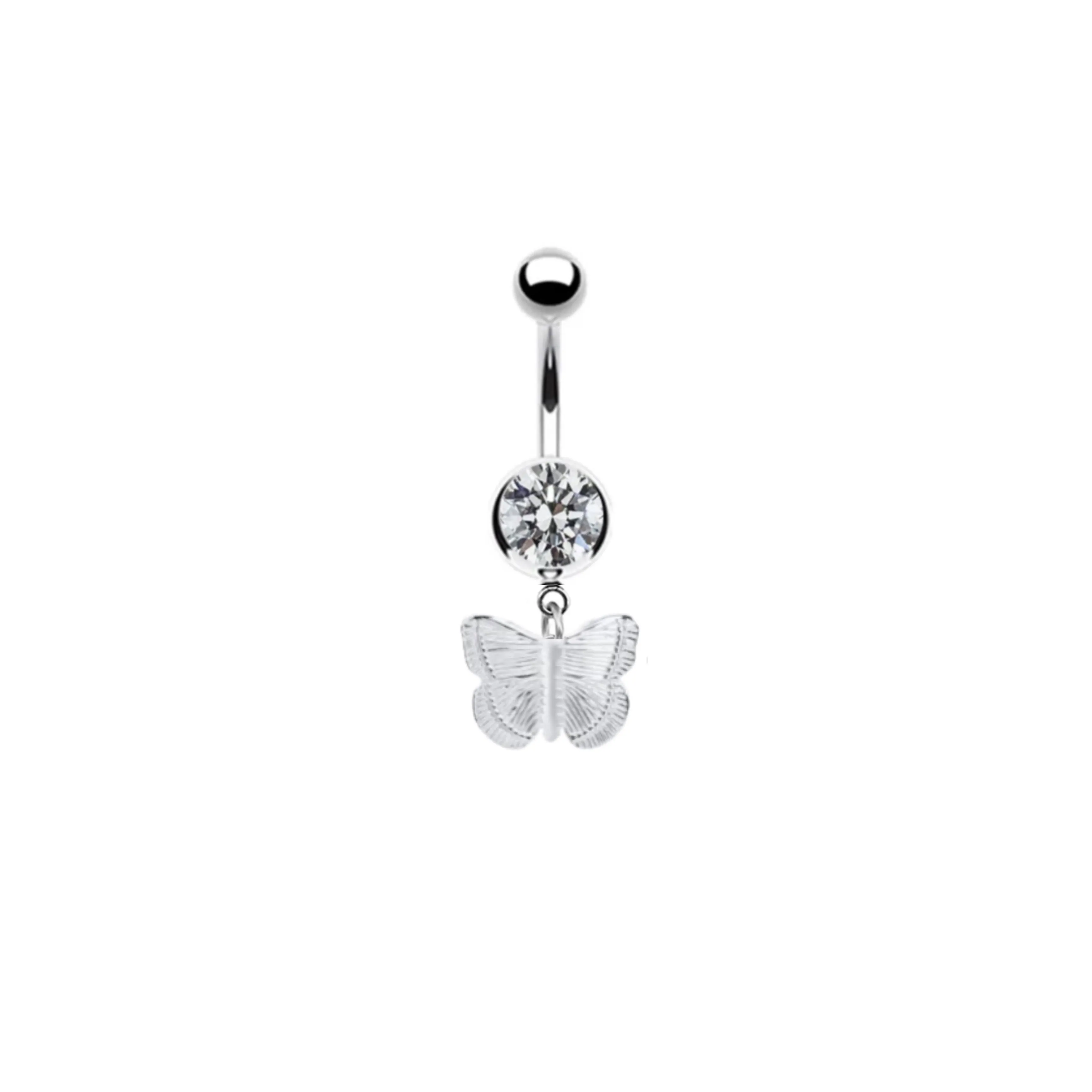 Dainty Butterfly Belly Button Piercing
