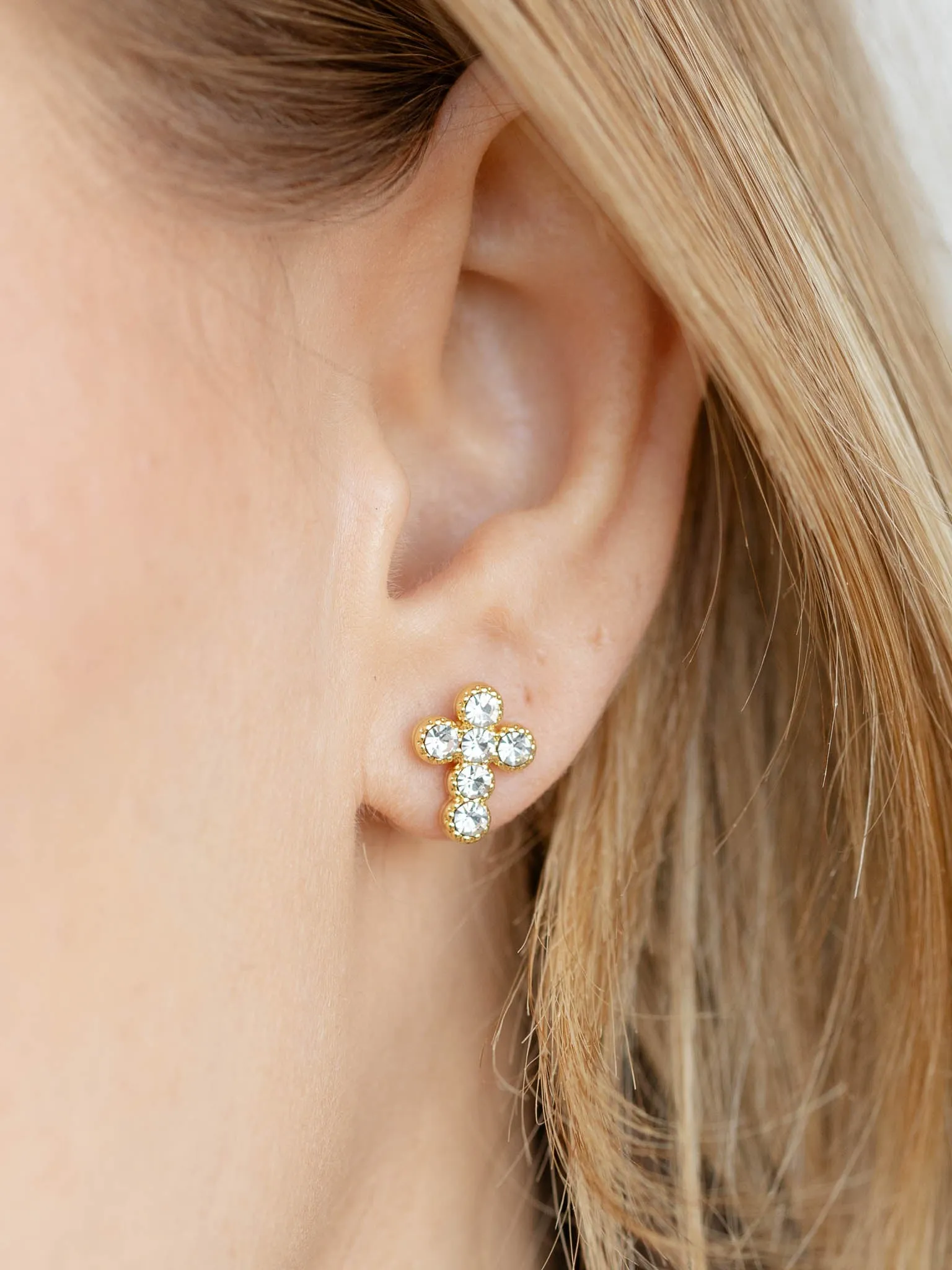 Dainty Cross Stud Earring