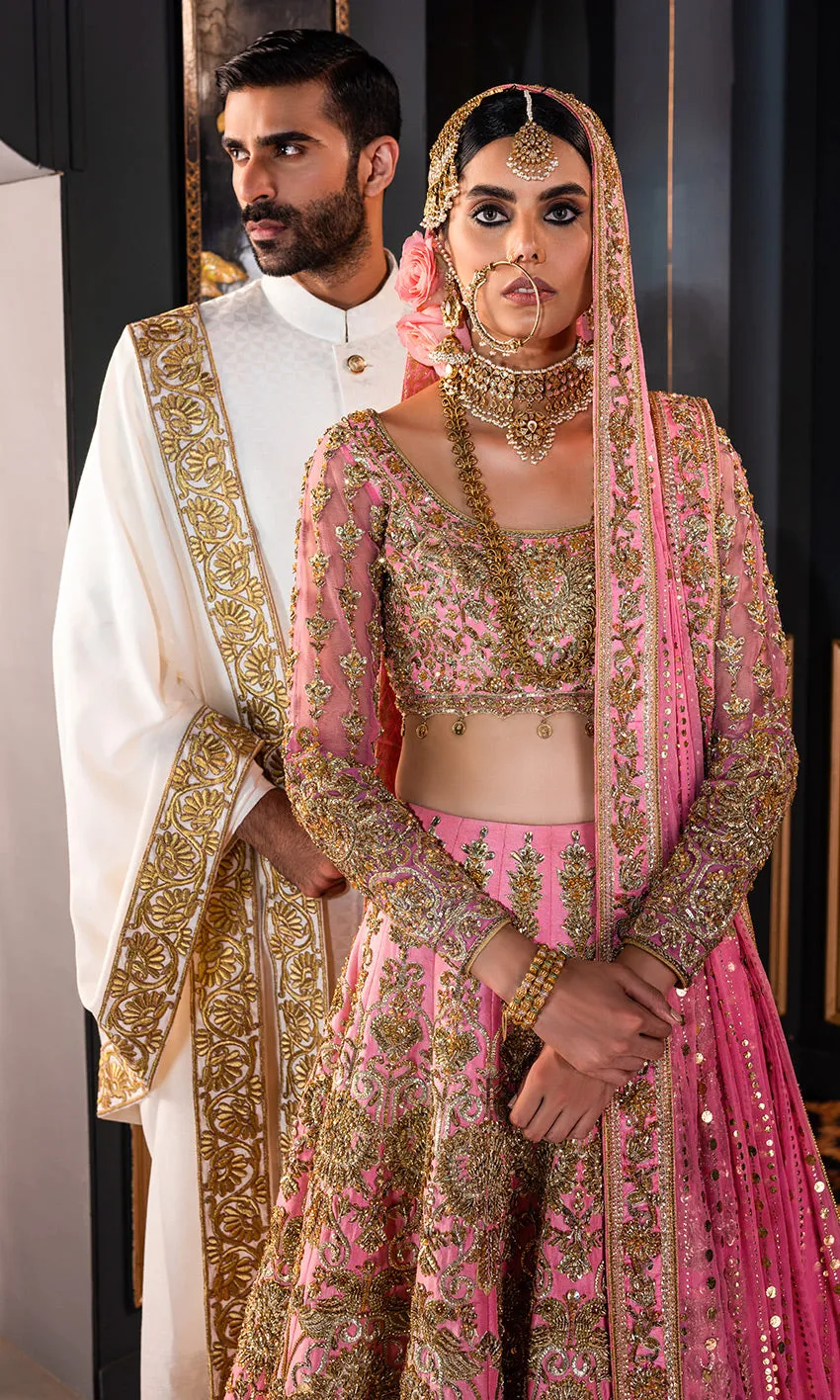 Designer Embellished Floral Pink Lehenga Choli Bridal Wear