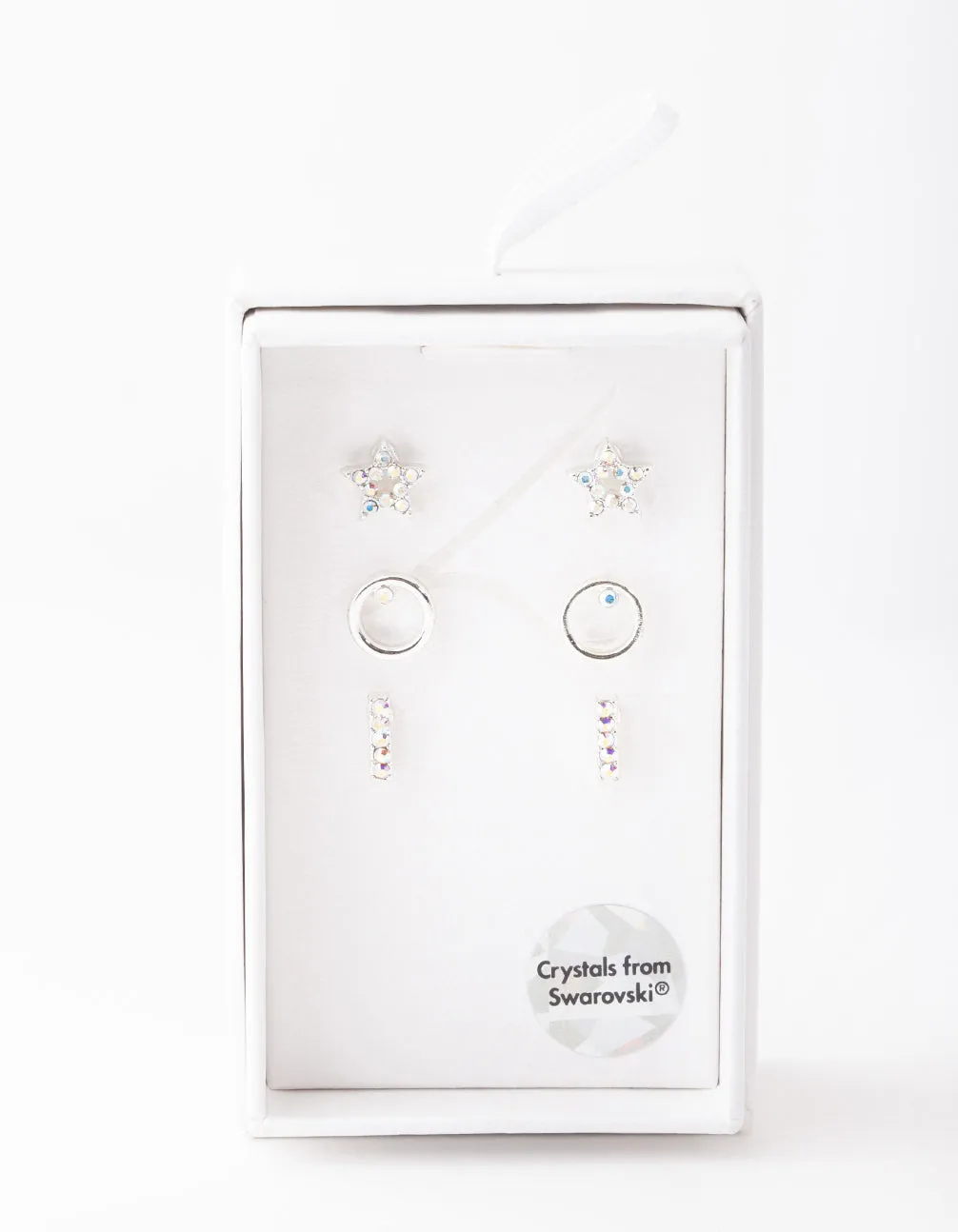 Diamond Simulant Silver Star Stud Earring Pack