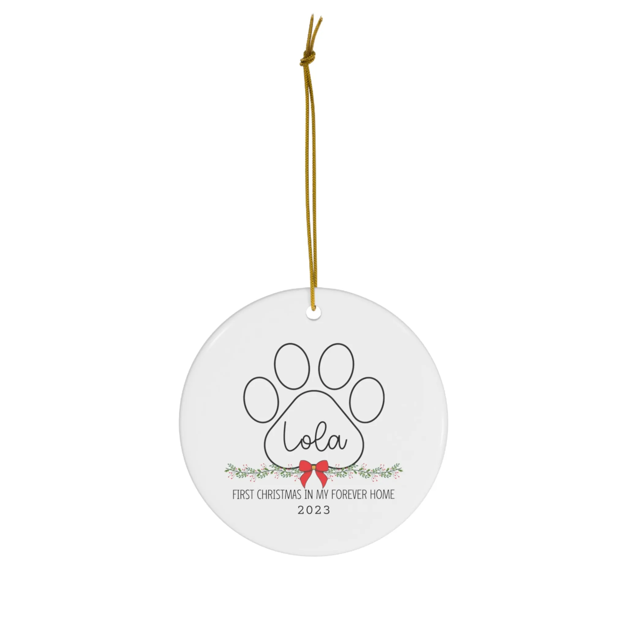 Dog's First Christmas Ceramic Ornament