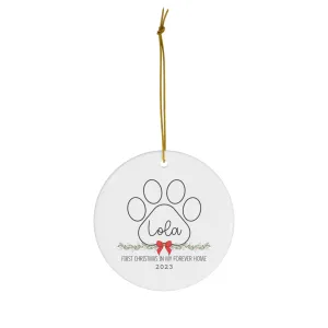 Dog's First Christmas Ceramic Ornament