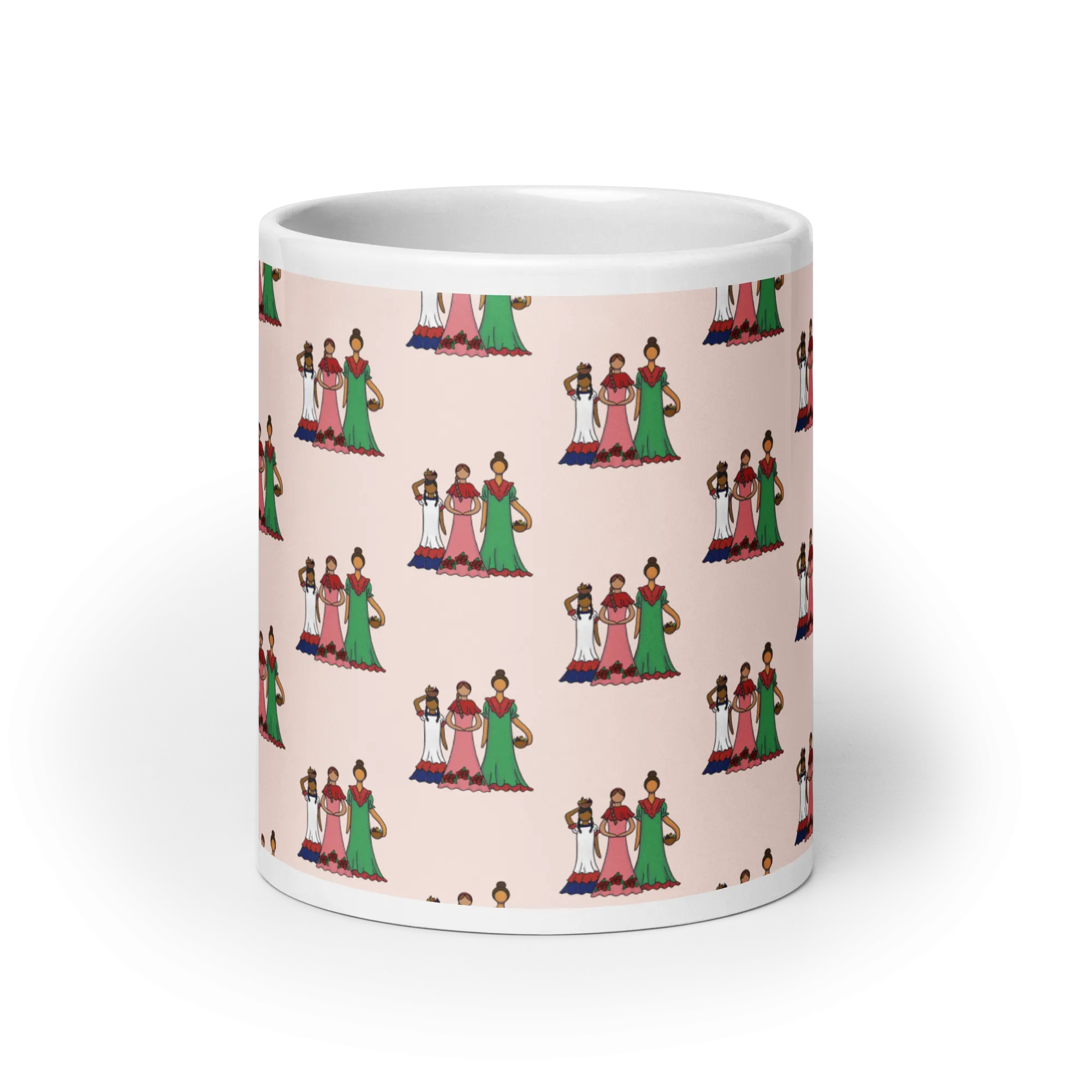 Dominican Faceless Dolls White Glossy Mug