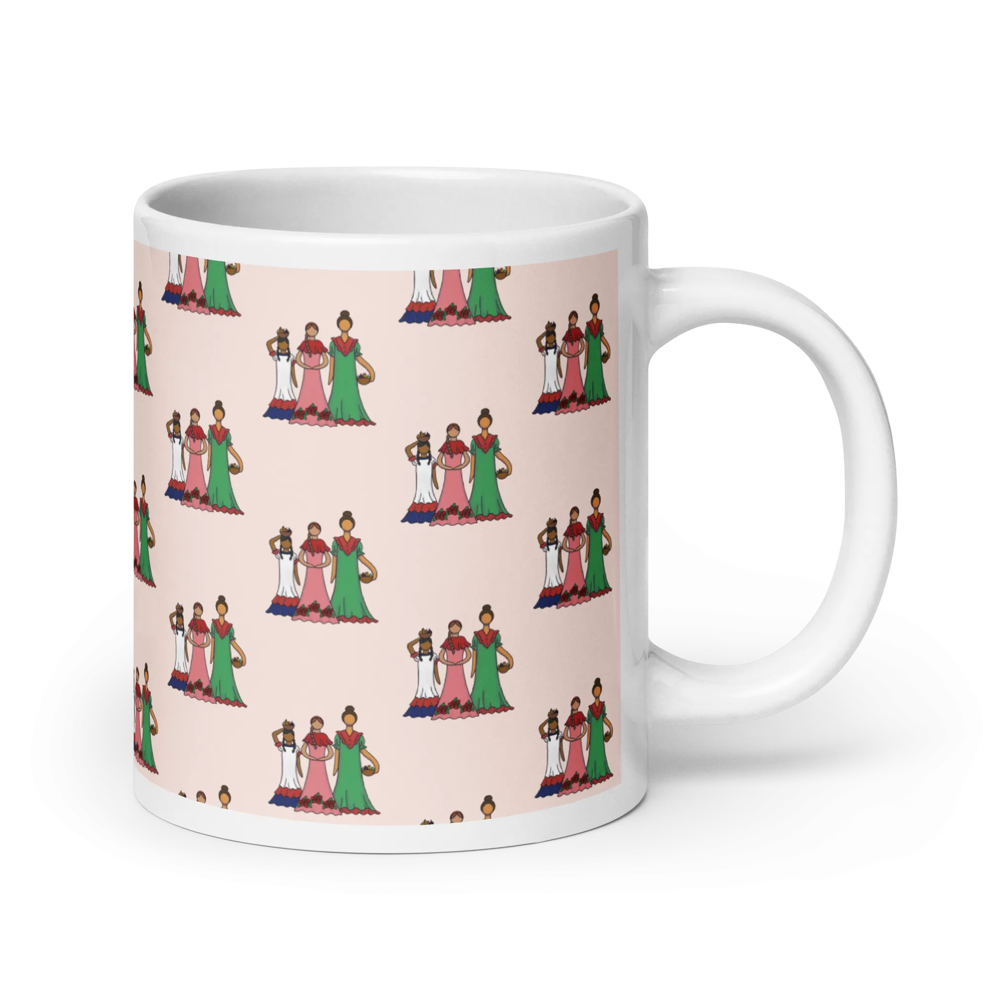 Dominican Faceless Dolls White Glossy Mug