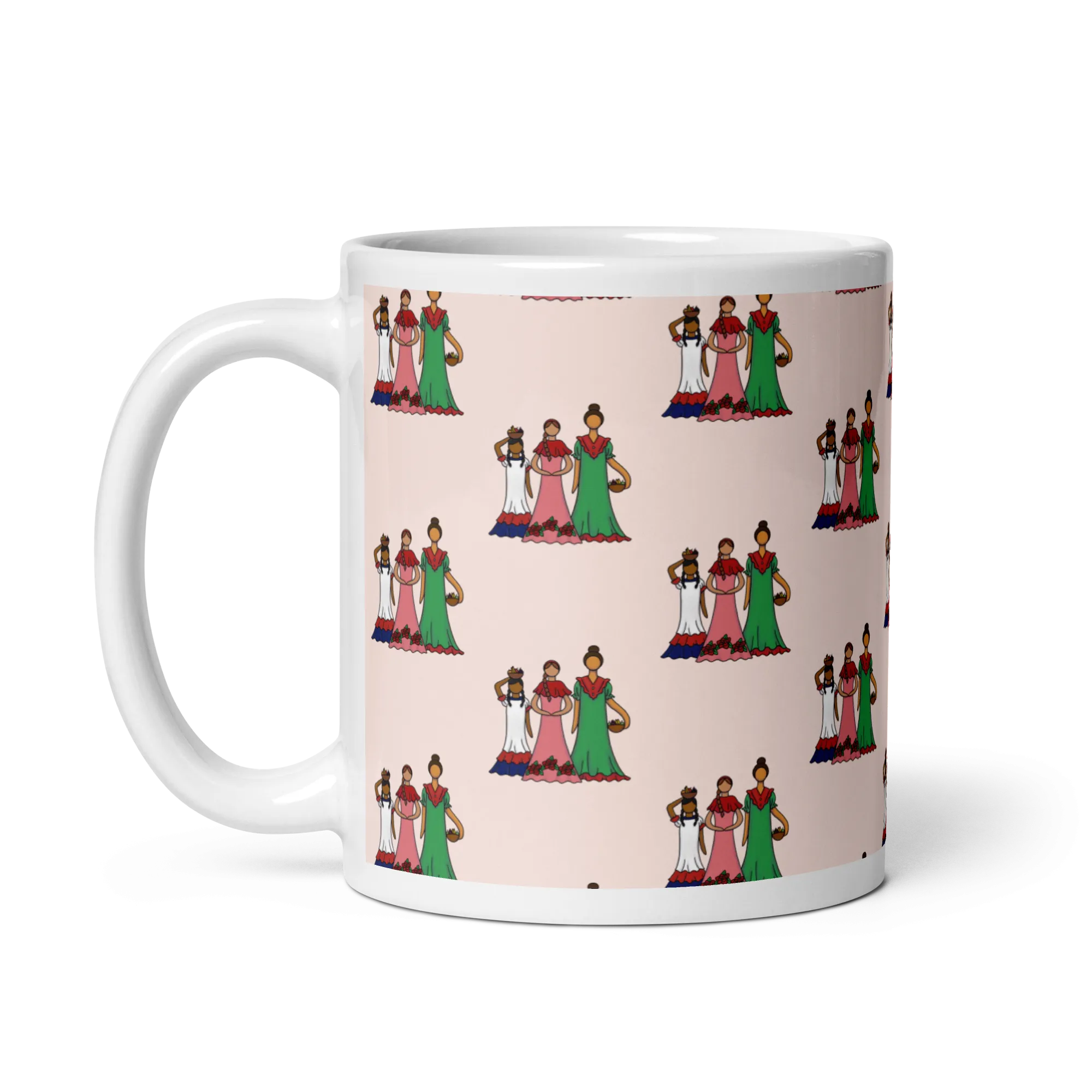 Dominican Faceless Dolls White Glossy Mug