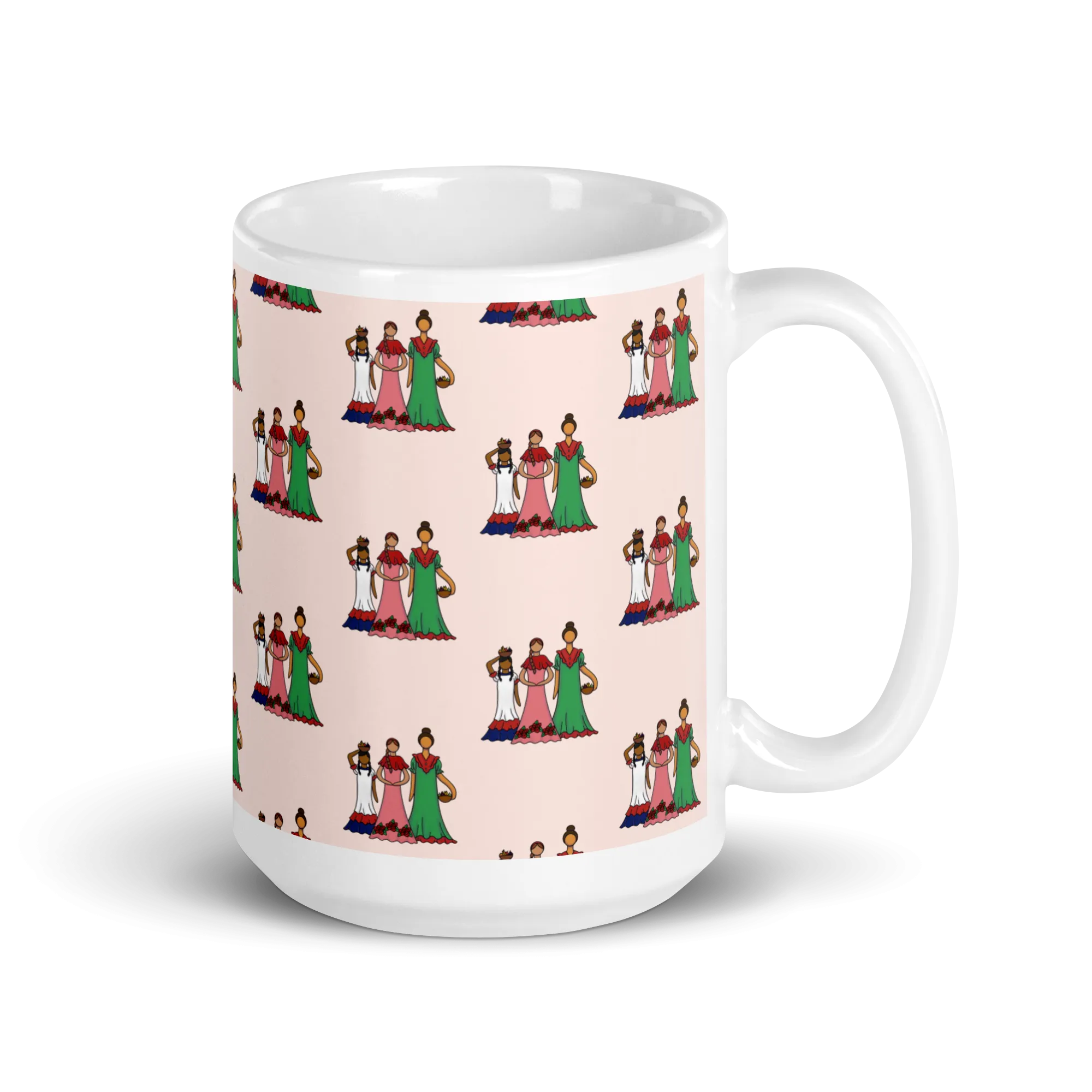 Dominican Faceless Dolls White Glossy Mug