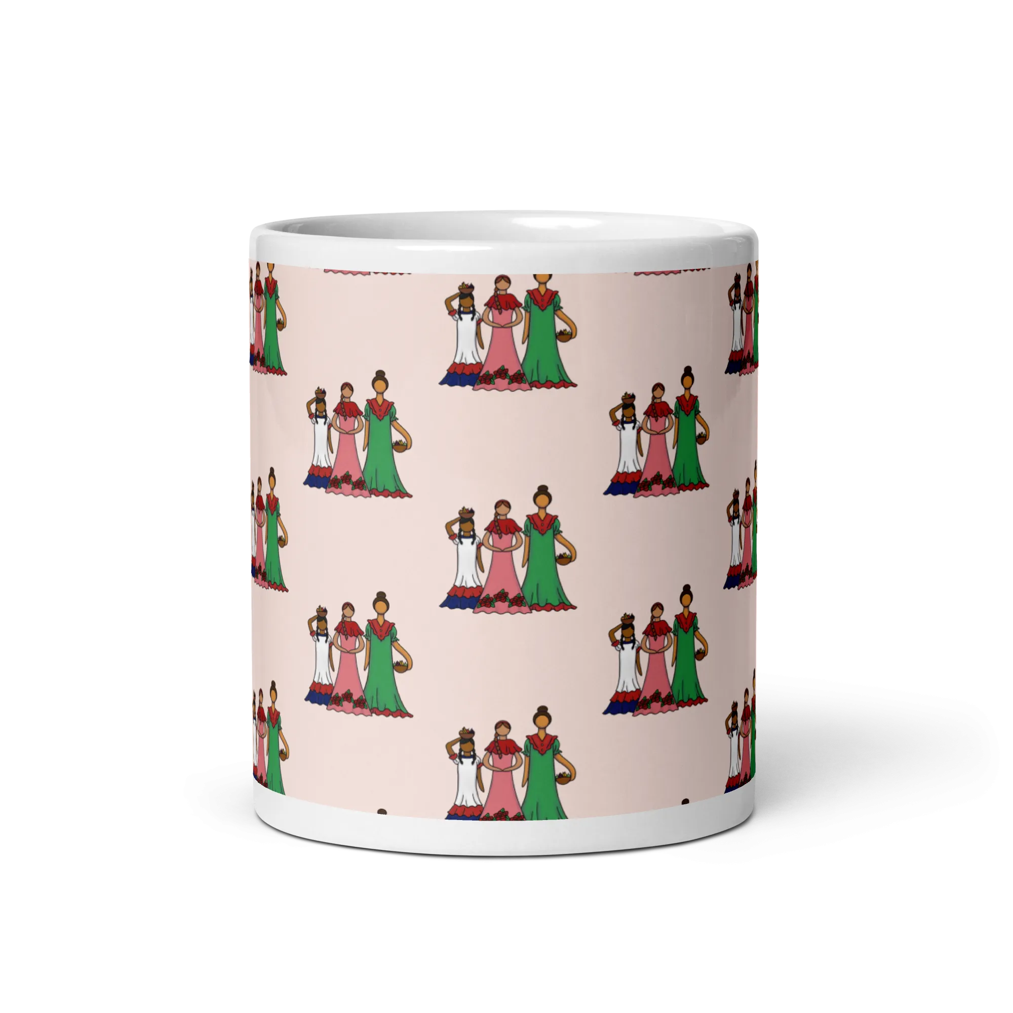 Dominican Faceless Dolls White Glossy Mug