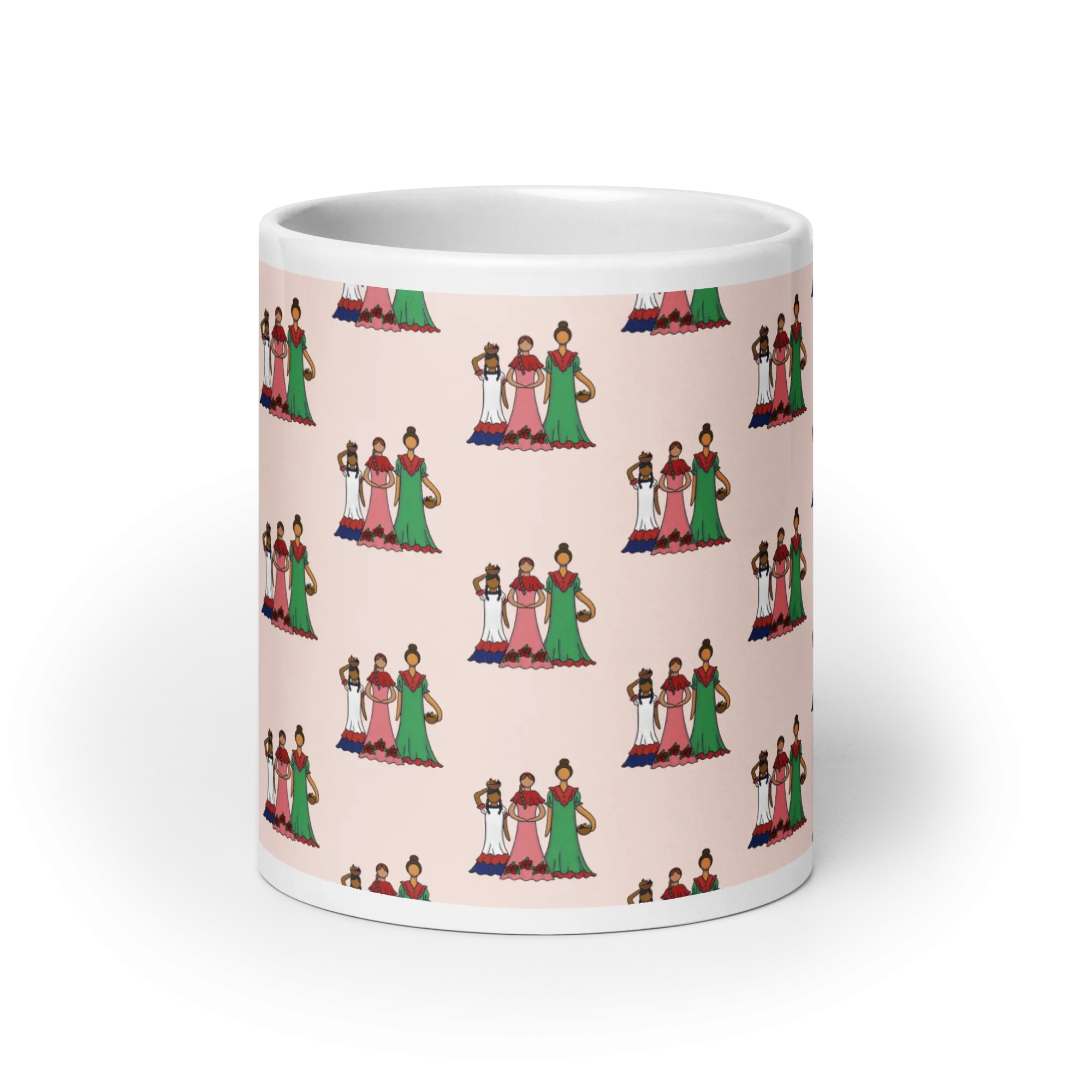 Dominican Faceless Dolls White Glossy Mug