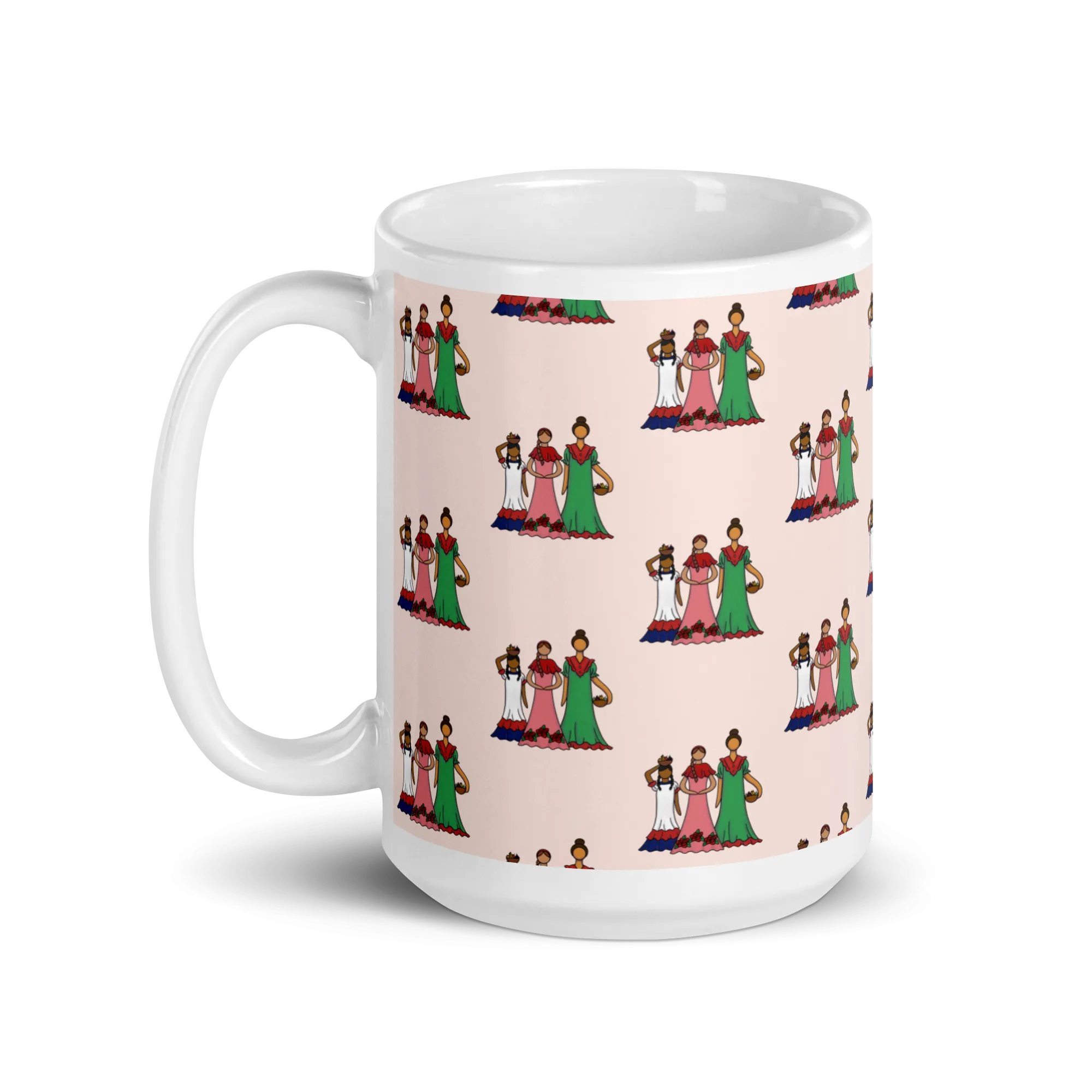 Dominican Faceless Dolls White Glossy Mug