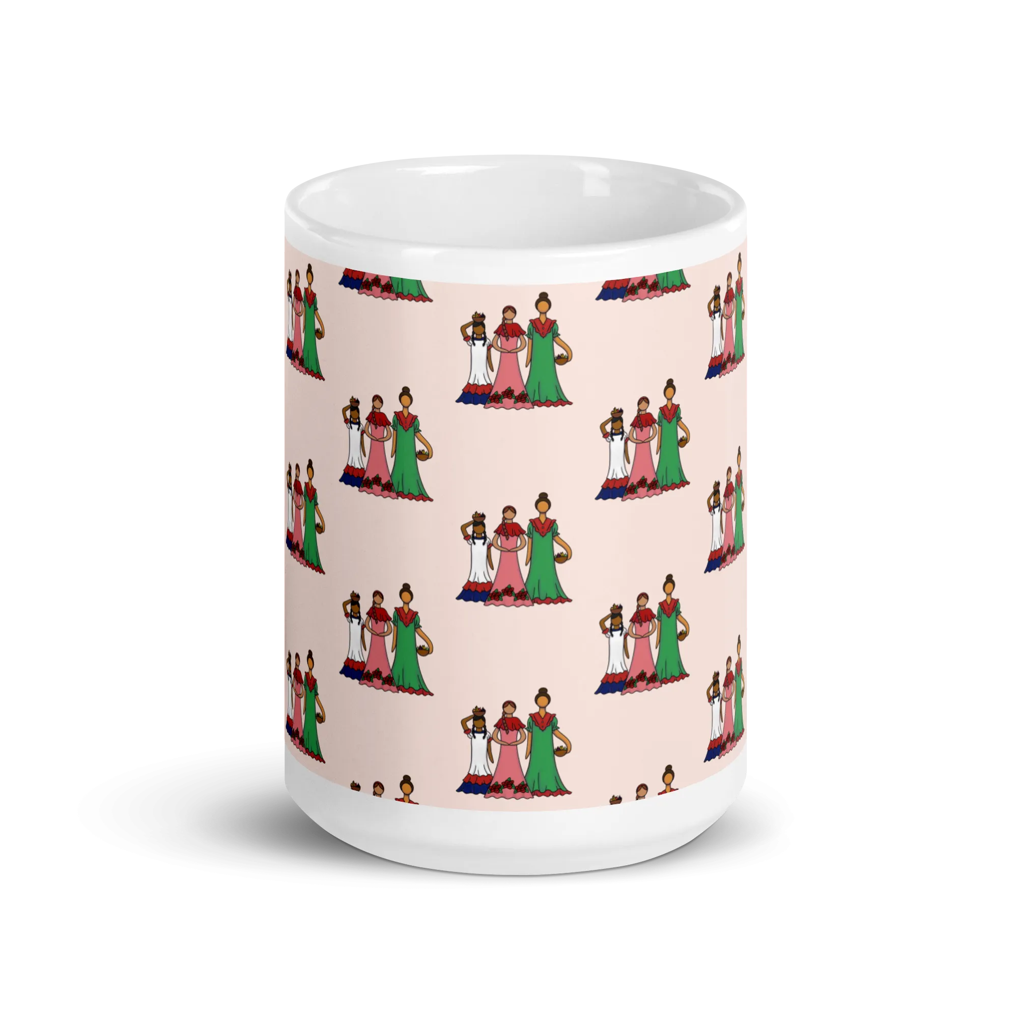 Dominican Faceless Dolls White Glossy Mug