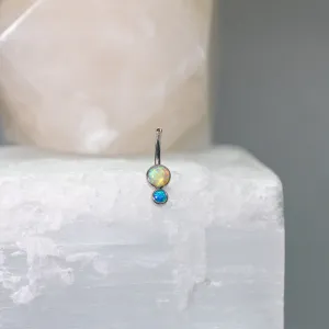 Double Gem Navel Curve Shaft