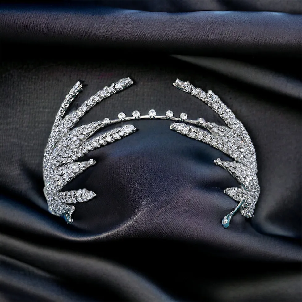 Dramatic Embellished Crystal Vines Tiara