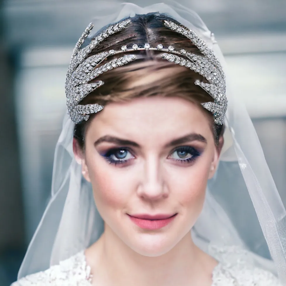 Dramatic Embellished Crystal Vines Tiara