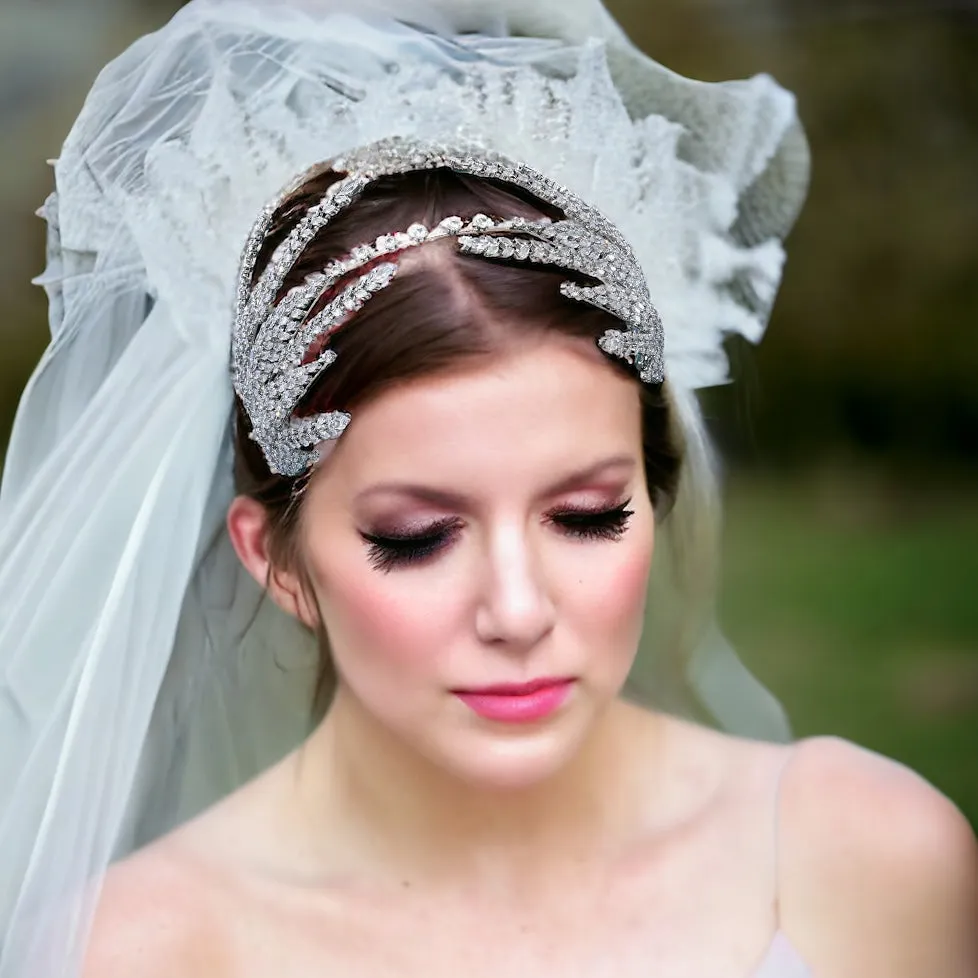 Dramatic Embellished Crystal Vines Tiara