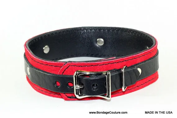 Dual Layer Red and Black BDSM Collar